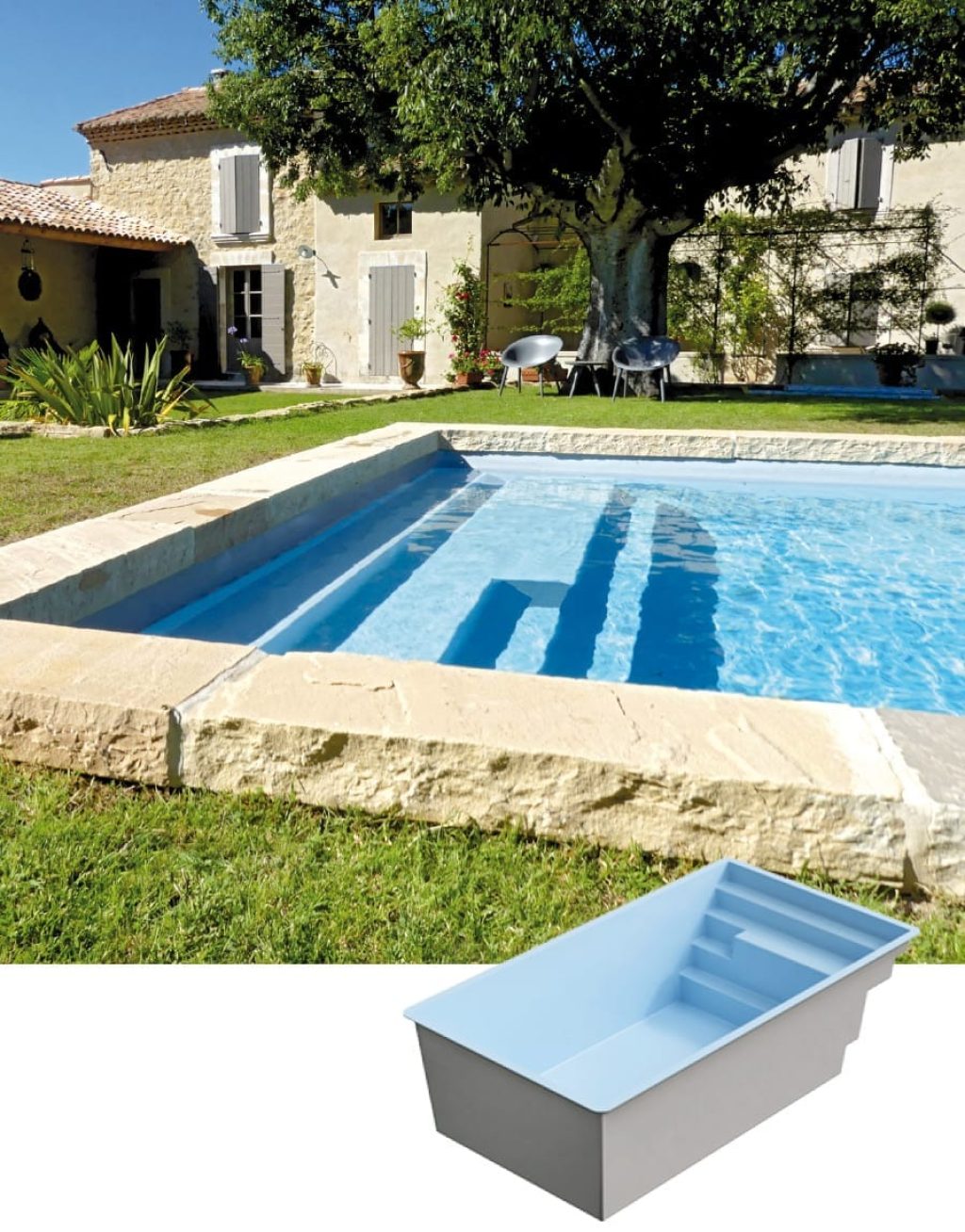 Piscine coque modèle CAPITOLE 8 de GÉNÉRATION PISCINE