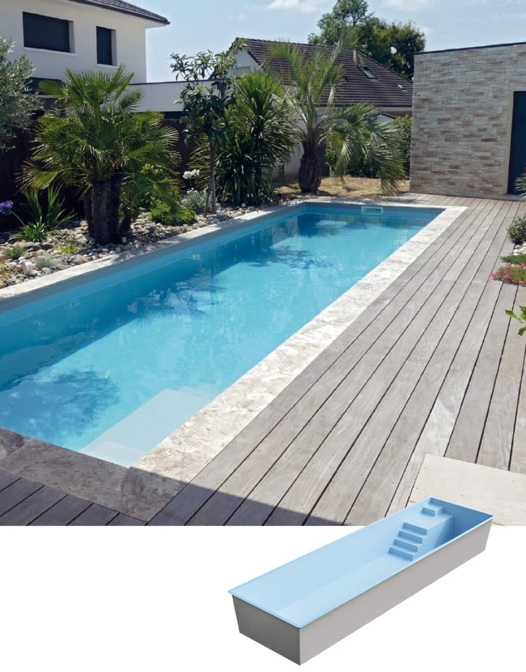 Piscine coque modèle COULOIR DE NAGE de GÉNÉRATION PISCINE