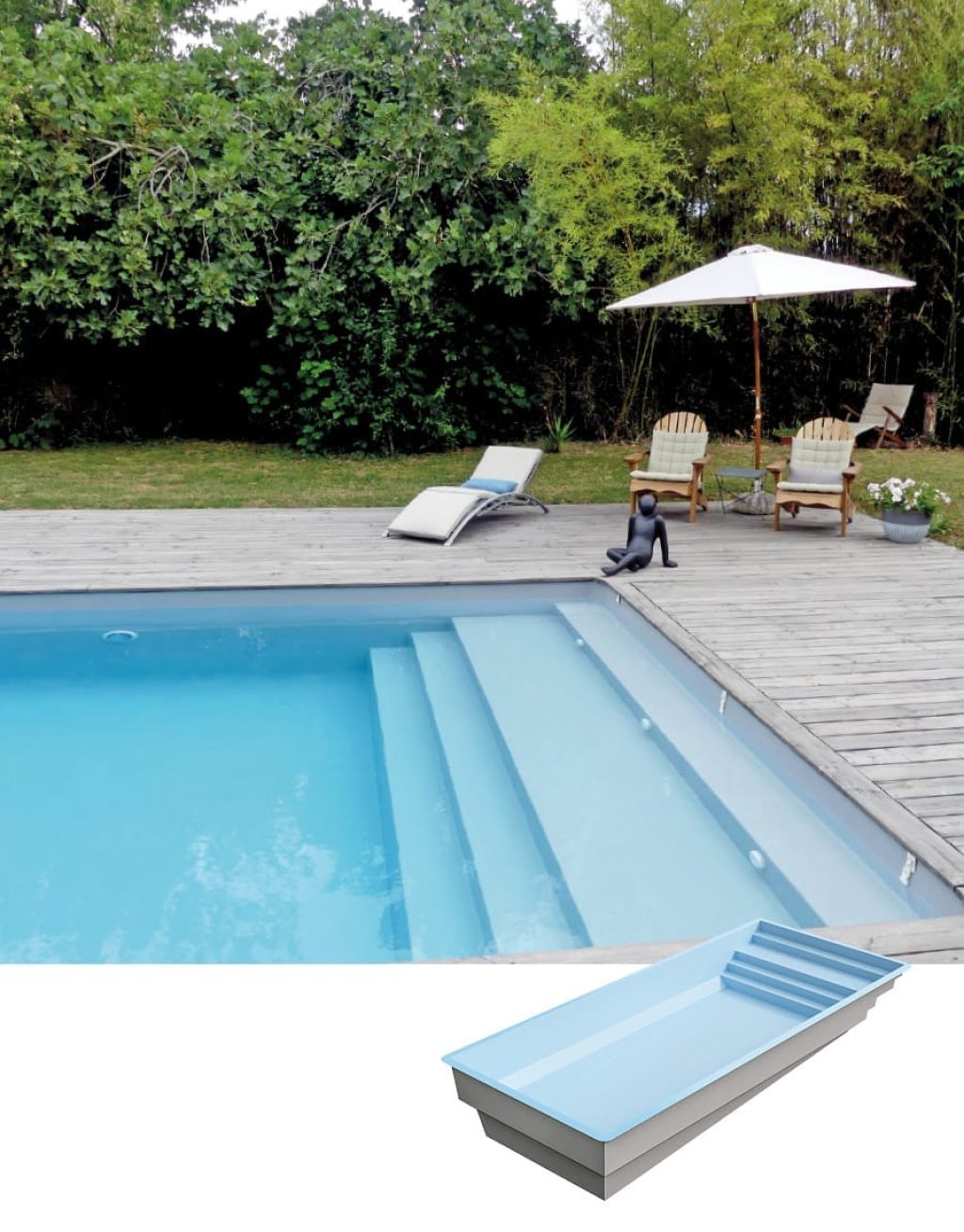 Piscine coque modèle ÉLÉGANCE de GÉNÉRATION PISCINE