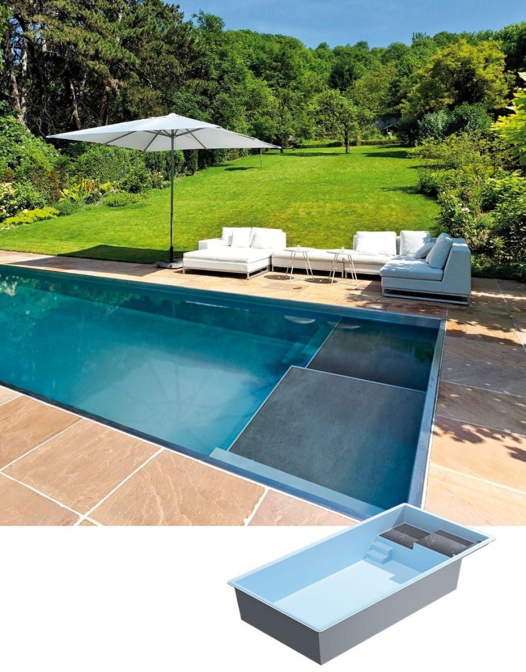 Piscine coque modèle ÉTONNANTE 85 de GÉNÉRATION PISCINE