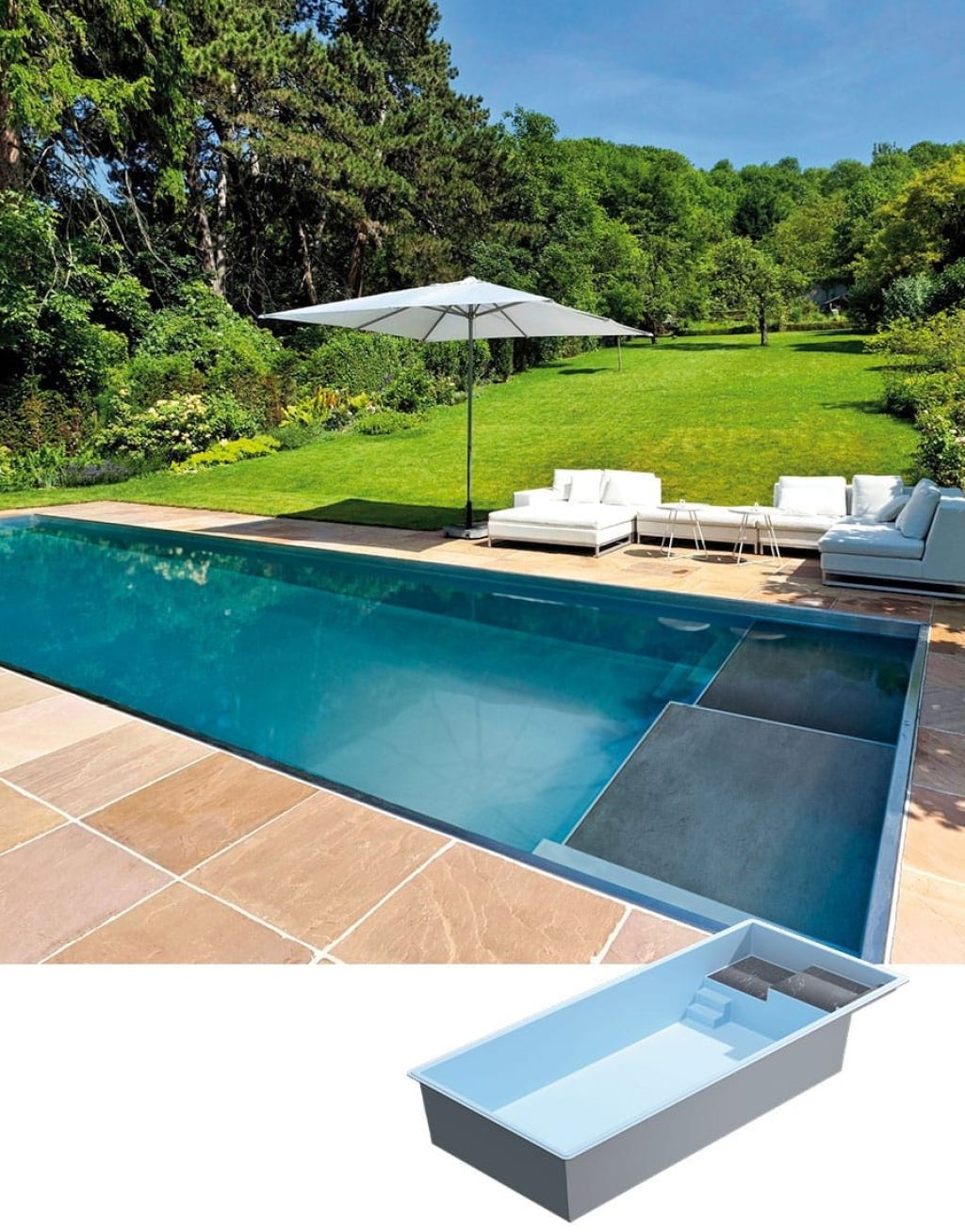 Piscine coque modèle ÉTONNANTE 95 de GÉNÉRATION PISCINE
