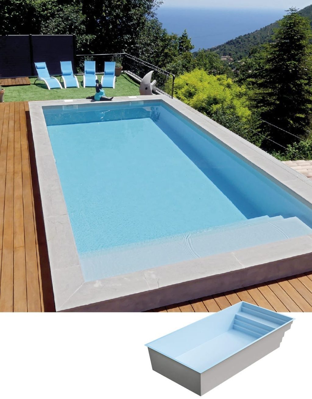 Piscine coque modèle FIGUEROLLE de GÉNÉRATION PISCINE