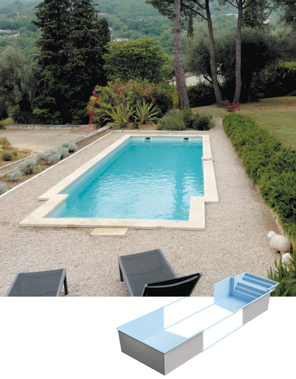 Piscine coque modèle INFINITY de GÉNÉRATION PISCINE