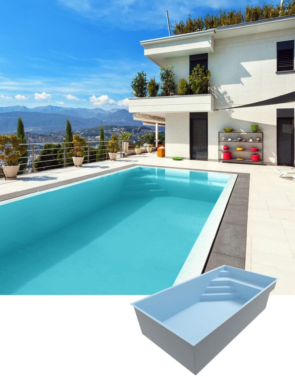 Piscine coque modèle LEVANT 8 de GÉNÉRATION PISCINE