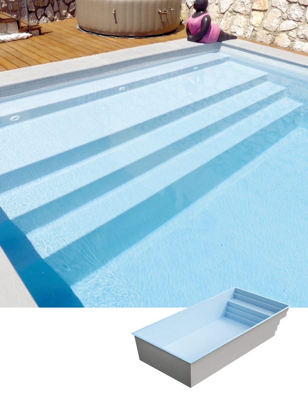 Piscine coque modèle PODESTAT de GÉNÉRATION PISCINE