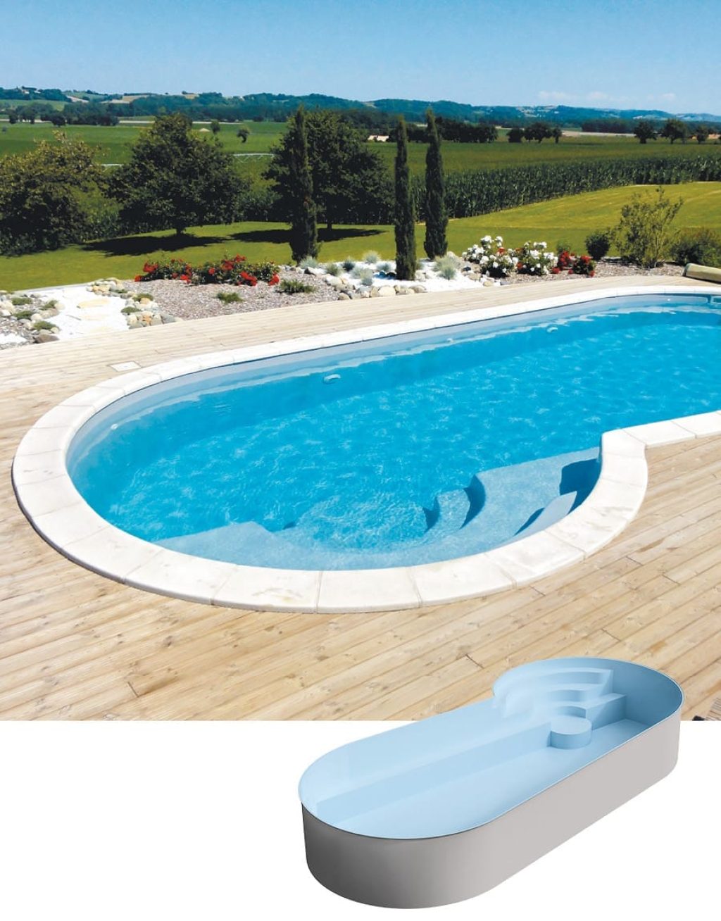 Piscine coque modèle PORT-CROS de GÉNÉRATION PISCINE