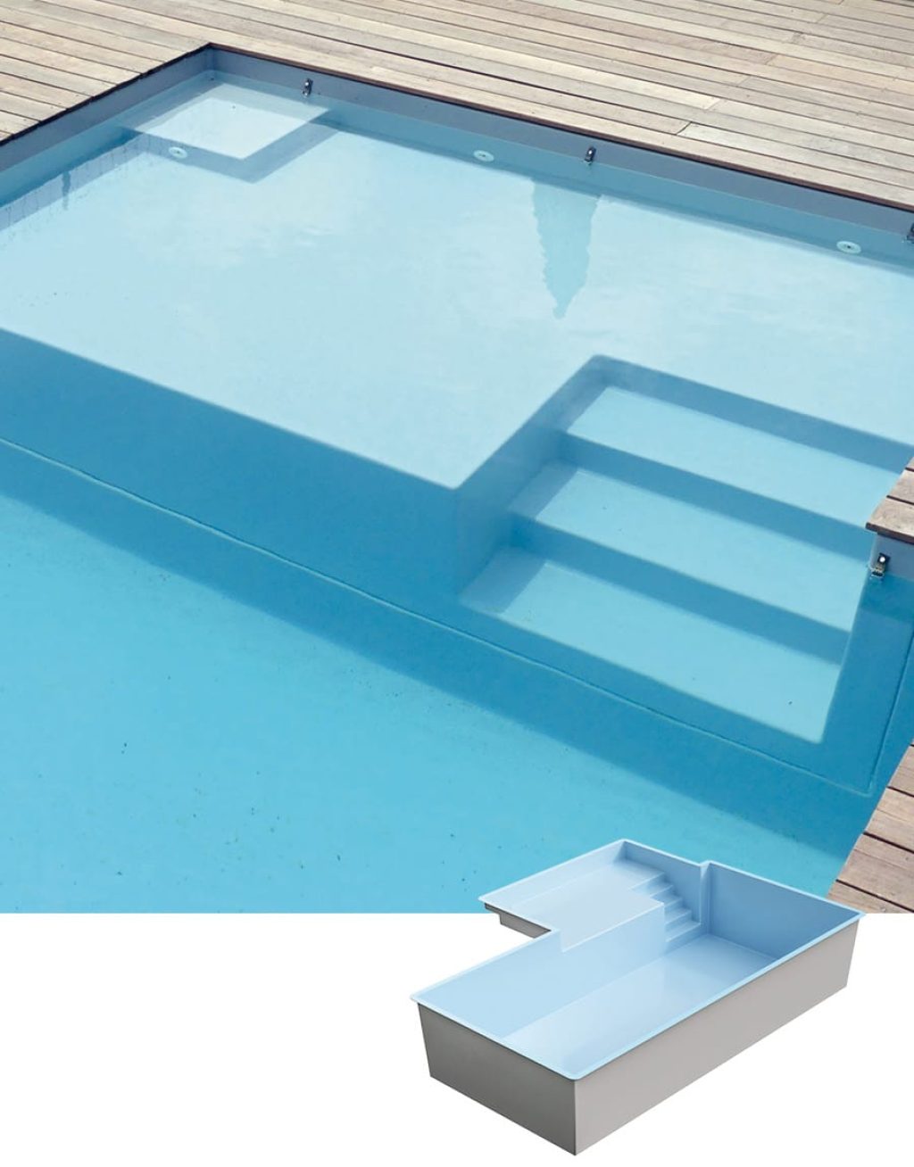 Piscine coque modèle POR-PIN de GÉNÉRATION PISCINE