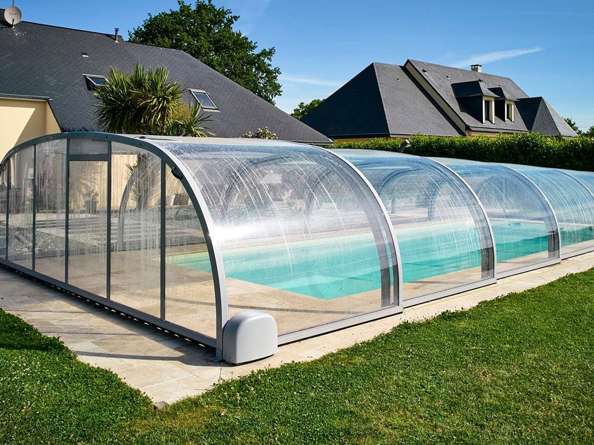 Abri mi-haut avec ouverture - Bonheur Piscines