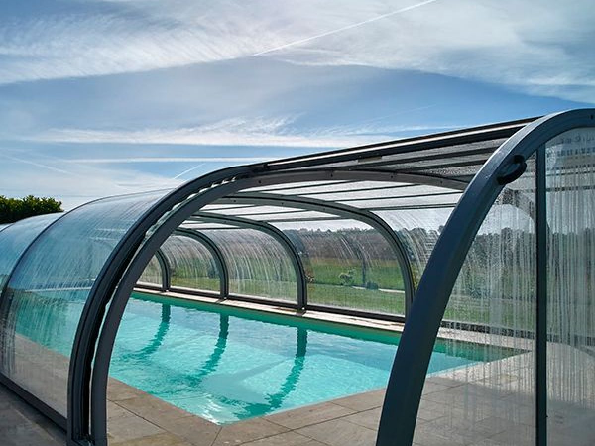 Abri mi-haut avec ouverture - Bonheur Piscines