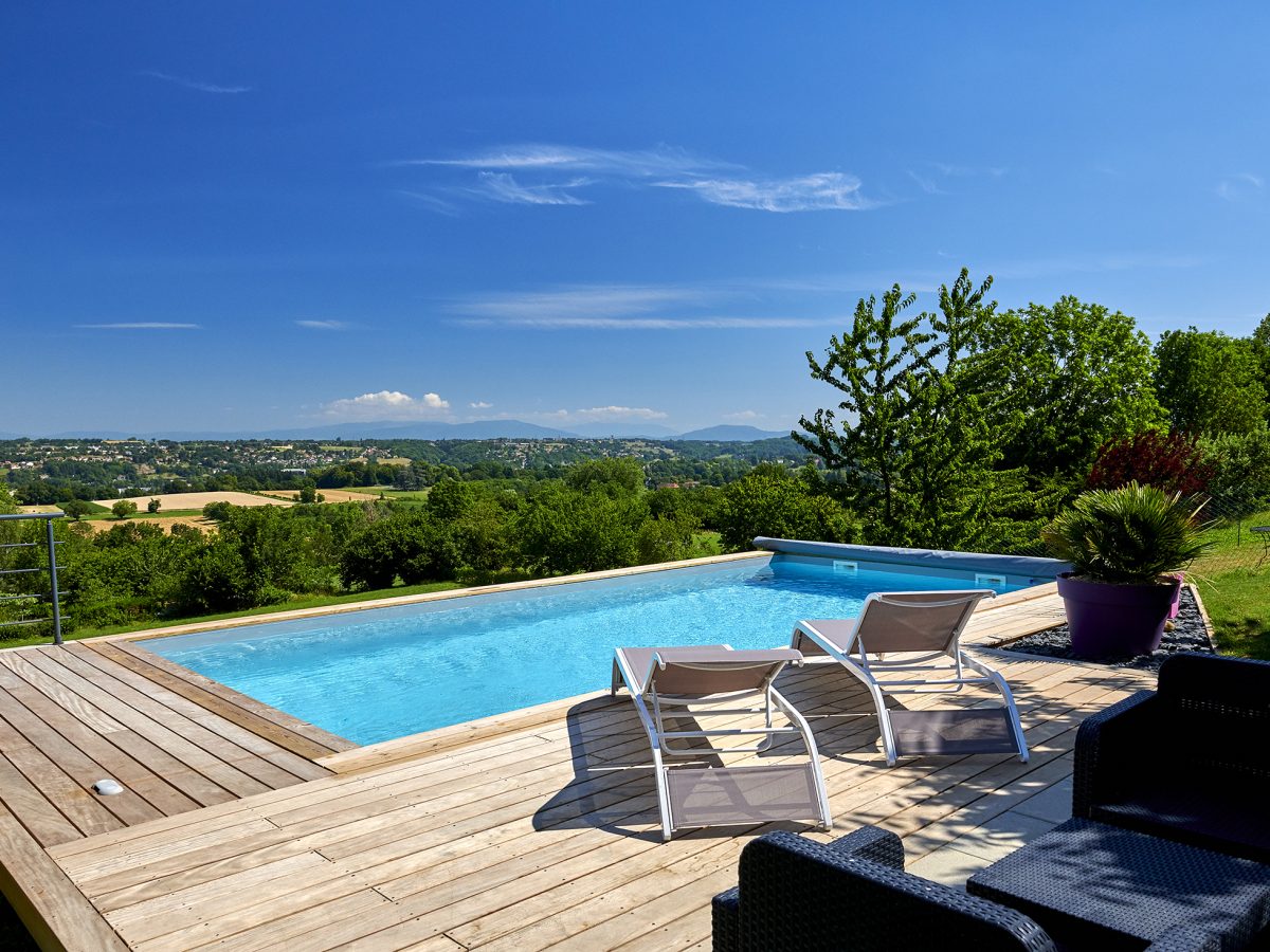 Piscine Hors sol avec un liner gris - Piscine Week-end