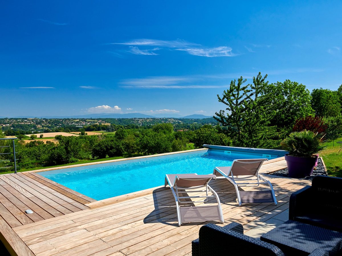 Piscine Hors sol avec un liner gris - Piscine Week-end